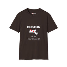 Load image into Gallery viewer, Boston Fan Unisex T-Shirt - Live Free, Enjoy The Chowda!