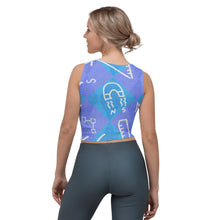 Load image into Gallery viewer, Women's Medium State Blue Geometry Crop Top