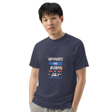 Load image into Gallery viewer, Geniuses Are Born in July Heavyweight T-Shirt