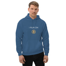 Load image into Gallery viewer, I Run On Bitcoin Crypto Coin Unisex Hoodie - Model WFOGCC