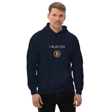 Load image into Gallery viewer, I Run On Bitcoin Crypto Coin Unisex Hoodie - Model WFOGCC