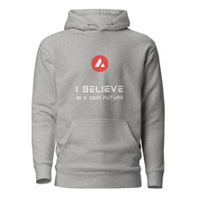 Load image into Gallery viewer, Avalanche I believe In A DeFi Future Unisex Hoodie - Model WARBWWF