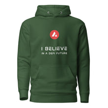 Load image into Gallery viewer, Avalanche I believe In A DeFi Future Unisex Hoodie - Model WARBWWF