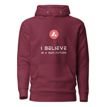 Load image into Gallery viewer, Avalanche I believe In A DeFi Future Unisex Hoodie - Model WARBWWF