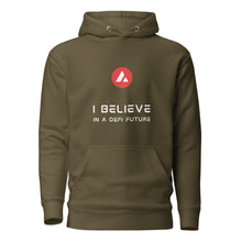 Load image into Gallery viewer, Avalanche I believe In A DeFi Future Unisex Hoodie - Model WARBWWF