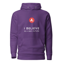 Load image into Gallery viewer, Avalanche I believe In A DeFi Future Unisex Hoodie - Model WARBWWF