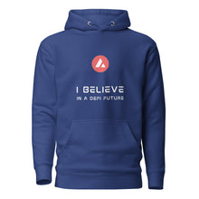 Load image into Gallery viewer, Avalanche I believe In A DeFi Future Unisex Hoodie - Model WARBWWF