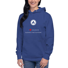 Load image into Gallery viewer, I Love Avalanche Unisex Hoodie - Model TAWBHWWF