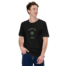 Load image into Gallery viewer, I Run On ADA Crypto Coin Unisex T-Shirt - Model GFOGCCWN