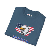 Load image into Gallery viewer, Proud American Unisex T-Shirt - Eagle On American Flag
