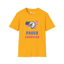 Load image into Gallery viewer, Proud American Unisex T-Shirt - Eagle On American Flag
