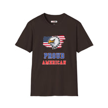 Load image into Gallery viewer, Proud American Unisex T-Shirt - Eagle On American Flag
