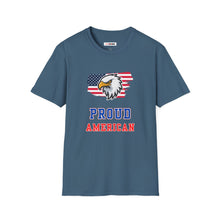 Load image into Gallery viewer, Proud American Unisex T-Shirt - Eagle On American Flag
