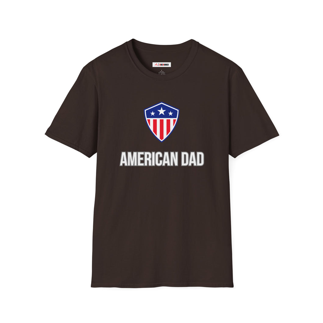 American Dad T-Shirt With Stars and Stripes Shield