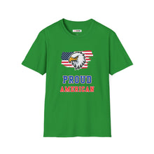 Load image into Gallery viewer, Proud American Unisex T-Shirt - Eagle On American Flag
