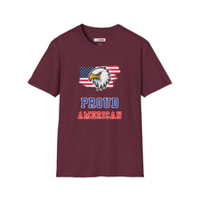 Load image into Gallery viewer, Proud American Unisex T-Shirt - Eagle On American Flag

