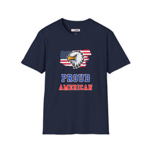 Load image into Gallery viewer, Proud American Unisex T-Shirt - Eagle On American Flag
