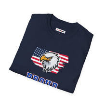 Load image into Gallery viewer, Proud American Unisex T-Shirt - Eagle On American Flag
