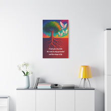 Load image into Gallery viewer, Gratitude for Fathers Wall Canvas - A dad gives his kids the roots to stay grounded and the wings to fly
