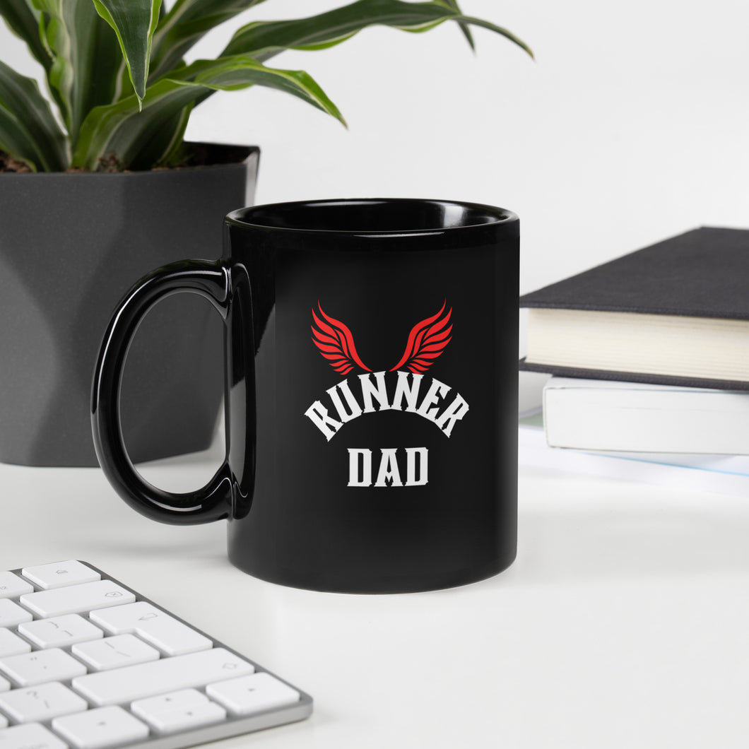 Runner Dad Black Glossy Mug