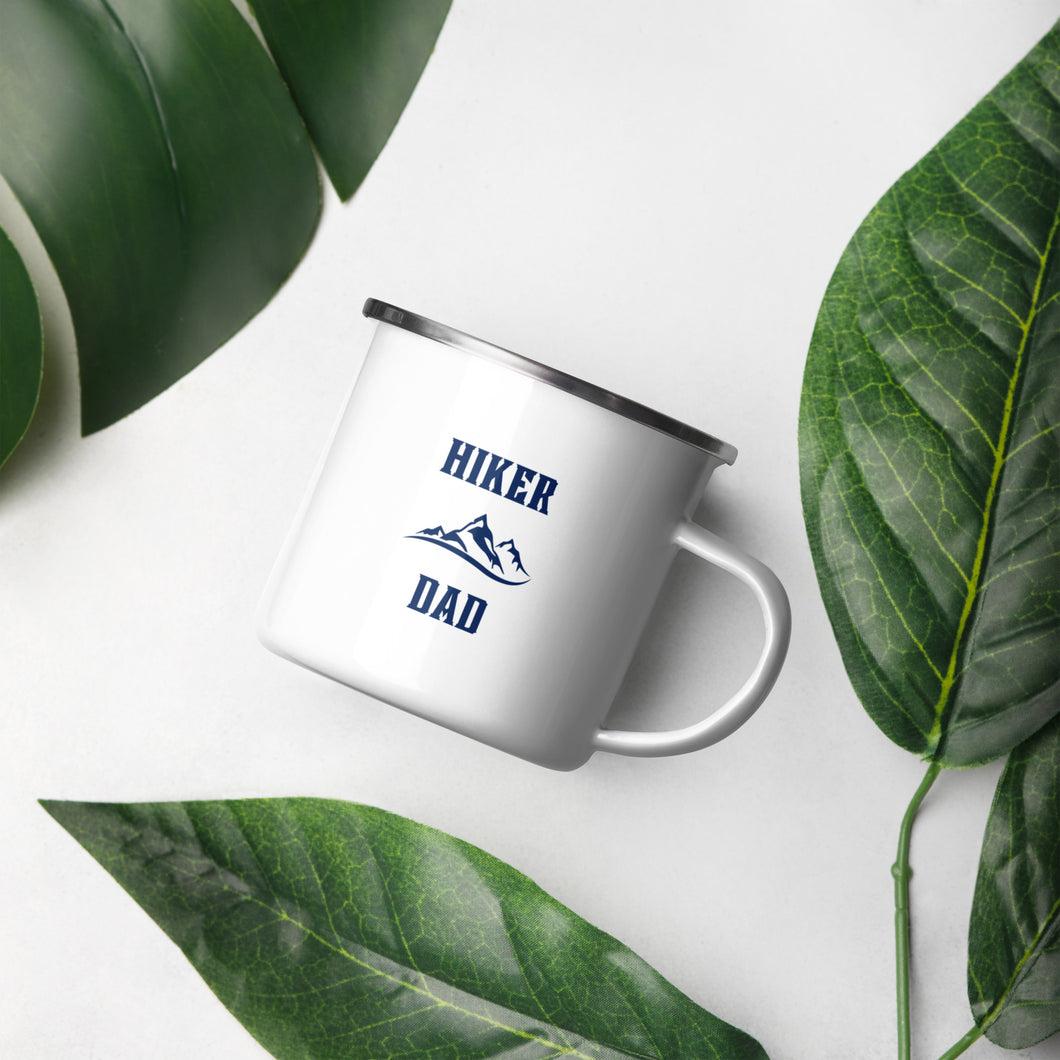 Hiker Dad White Enamel Mug