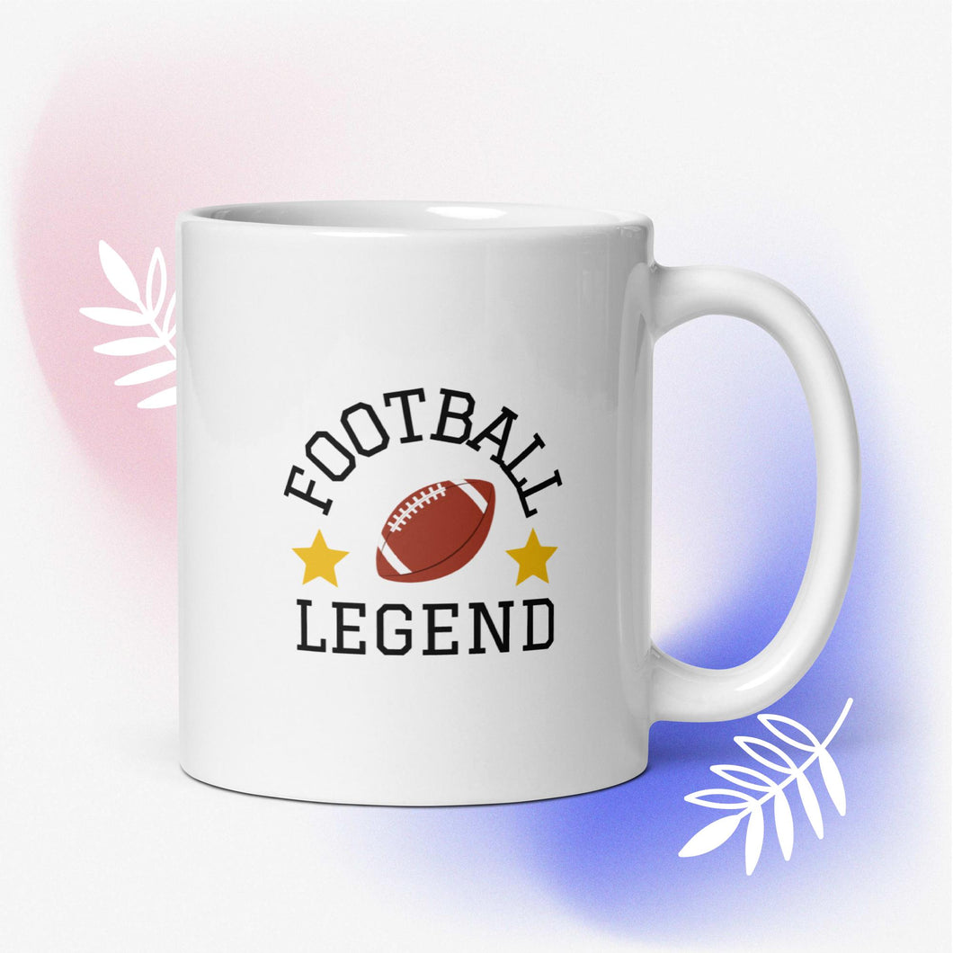 Football Legend White Glossy Mug