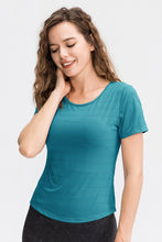 Load image into Gallery viewer, Breathable Cutout Curved Hem Active T-Shirt

