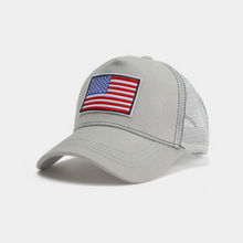 Load image into Gallery viewer, American Flag Trucker Hat with Adjustable Strap
