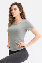 Load image into Gallery viewer, Breathable Cutout Curved Hem Active T-Shirt
