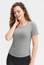 Load image into Gallery viewer, Breathable Cutout Curved Hem Active T-Shirt
