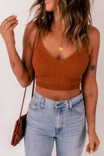 Load image into Gallery viewer, Ribbed Scoop Neck Cropped Knit Cami
