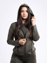 Load image into Gallery viewer, Athletic Fitted Zip-Up Hoodie Jacket with Pockets
