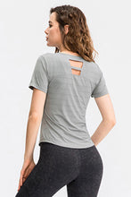Load image into Gallery viewer, Breathable Cutout Curved Hem Active T-Shirt
