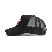 Load image into Gallery viewer, American Flag Trucker Hat with Adjustable Strap
