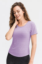 Load image into Gallery viewer, Breathable Cutout Curved Hem Active T-Shirt

