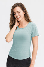 Load image into Gallery viewer, Breathable Cutout Curved Hem Active T-Shirt
