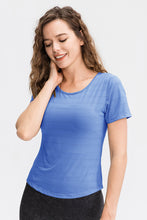 Load image into Gallery viewer, Breathable Cutout Curved Hem Active T-Shirt
