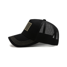 Load image into Gallery viewer, American Flag Trucker Hat with Adjustable Strap

