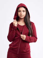 Load image into Gallery viewer, Athletic Fitted Zip-Up Hoodie Jacket with Pockets
