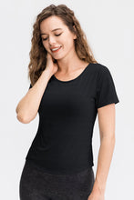 Load image into Gallery viewer, Breathable Cutout Curved Hem Active T-Shirt
