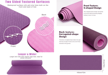 Load image into Gallery viewer, Eco Friendly Reversible Color Yoga Mat with Carrying Strap
