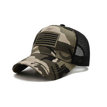 Load image into Gallery viewer, American Flag Trucker Hat with Adjustable Strap

