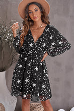 Load image into Gallery viewer, Star Pattern Surplice Dress
