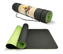 Load image into Gallery viewer, Eco Friendly Reversible Color Yoga Mat with Carrying Strap
