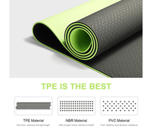 Load image into Gallery viewer, Eco Friendly Reversible Color Yoga Mat with Carrying Strap
