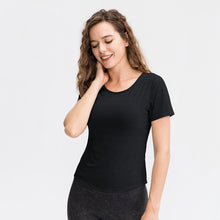 Load image into Gallery viewer, Breathable Cutout Curved Hem Active T-Shirt
