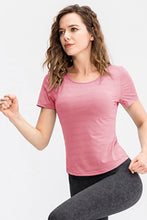 Load image into Gallery viewer, Breathable Cutout Curved Hem Active T-Shirt
