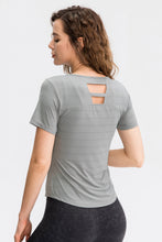 Load image into Gallery viewer, Breathable Cutout Curved Hem Active T-Shirt
