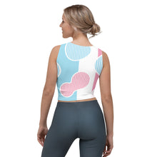 Load image into Gallery viewer, Women&#39;s Blue And Pink Stripe Crop Top
