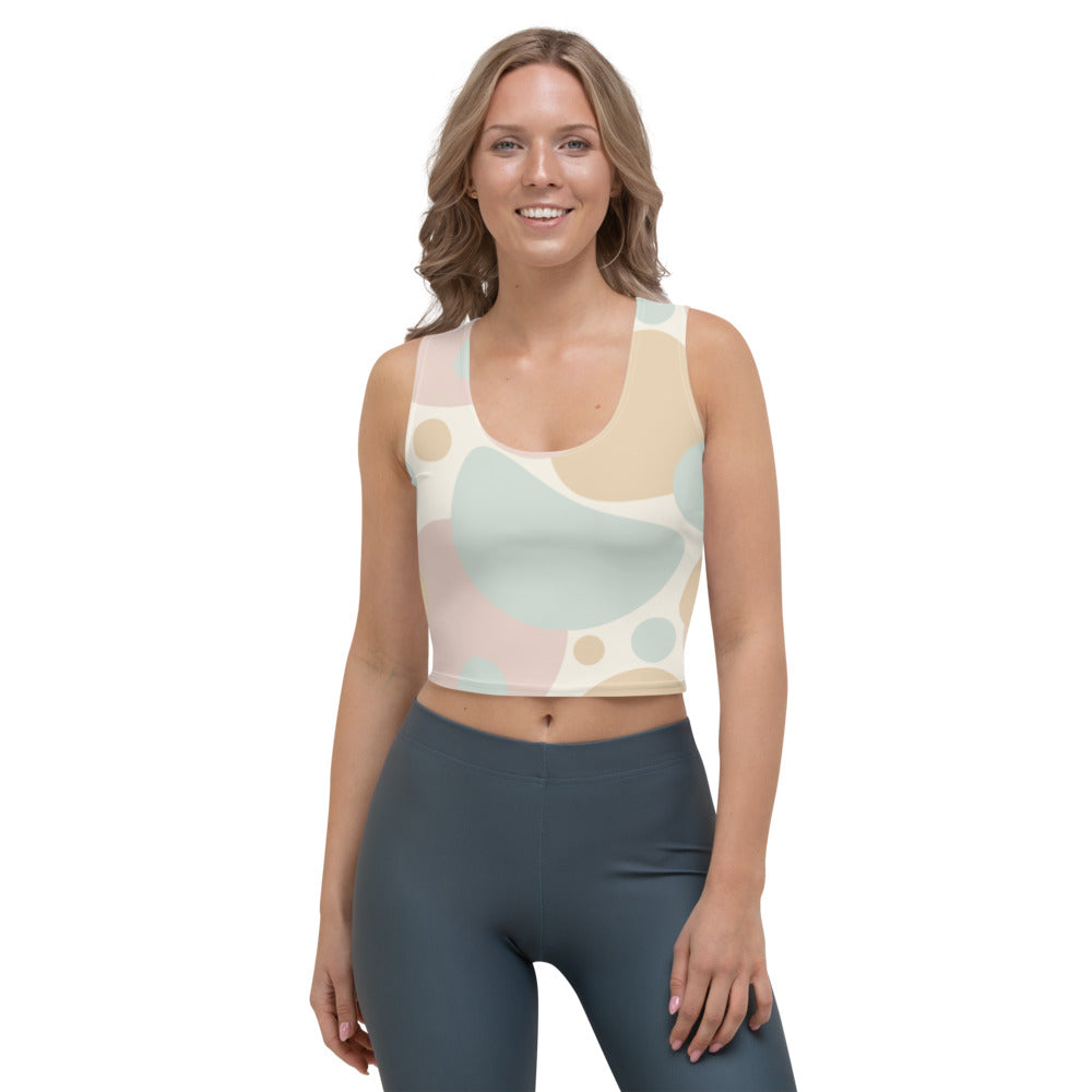 Women's Apricot White Fruity Print Crop Top